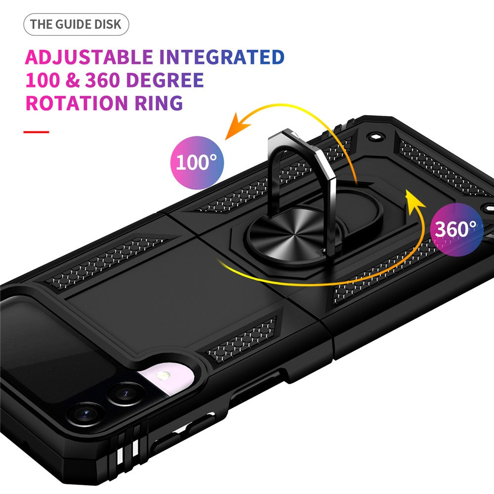 Militærgrads Stødsikkert Telefoncover med Fingerring Kickstand til Samsung Galaxy Z Flip3 5G