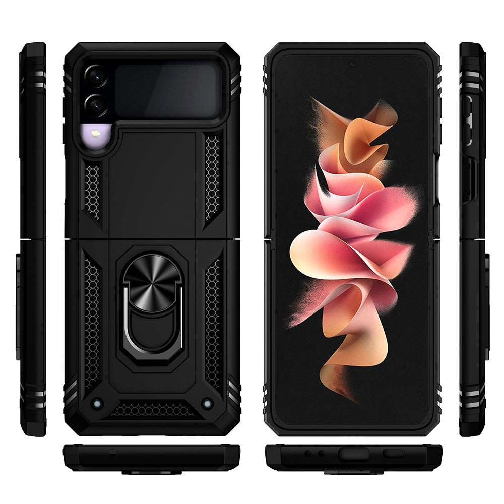 Militærgrads Stødsikkert Telefoncover med Fingerring Kickstand til Samsung Galaxy Z Flip3 5G