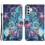 Mønstertryk All-round Beskyttelse Pung Stand Læder Telefoncover med Rem til Samsung Galaxy A32 5G / M32 5G