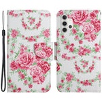 Mønstertryk All-round Beskyttelse Pung Stand Læder Telefoncover med Rem til Samsung Galaxy A32 5G / M32 5G