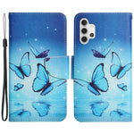 Mønstertryk All-round Beskyttelse Pung Stand Læder Telefoncover med Rem til Samsung Galaxy A32 5G / M32 5G