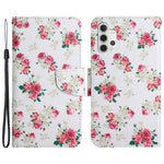 Mønstertryk All-round Beskyttelse Pung Stand Læder Telefoncover med Rem til Samsung Galaxy A32 5G / M32 5G