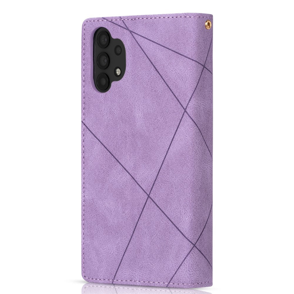 Stilfuldt samledesign læder telefonetui tegnebogsstativ beskyttelsescover til Samsung Galaxy A32 5G / M32 5G