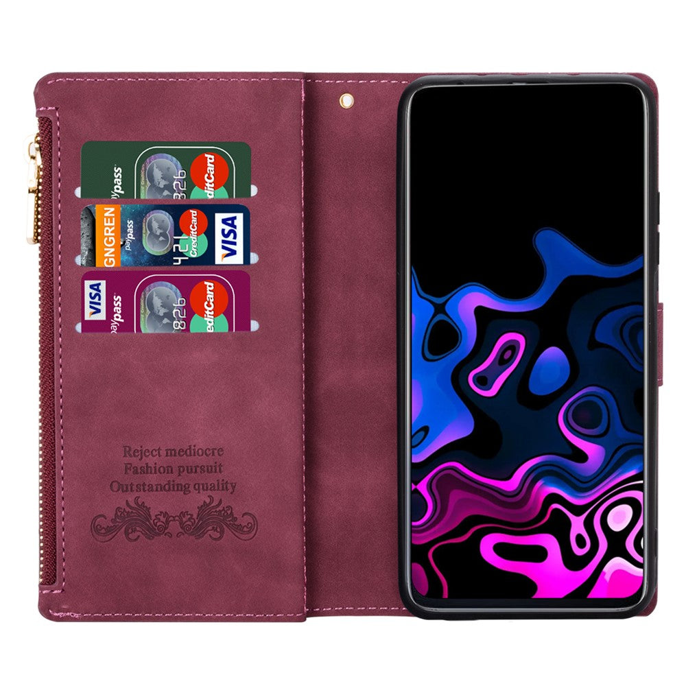 Anti-Drop Stylish Lines Splicing Wallet Design Leather Phone Cover Case with Stand for Samsung Galaxy A21s