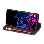 Anti-Drop Stylish Lines Splicing Wallet Design Leather Phone Cover Case with Stand for Samsung Galaxy A21s
