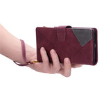 Anti-Drop Stylish Lines Splicing Wallet Design Leather Phone Cover Case with Stand for Samsung Galaxy A21s
