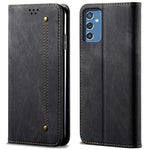 Scratch Resistant Flip Phone Cover Jeans Cloth Texture Leather Wallet Stand Case for Samsung Galaxy M52 5G