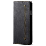 Scratch Resistant Flip Phone Cover Jeans Cloth Texture Leather Wallet Stand Case for Samsung Galaxy M52 5G