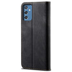 Scratch Resistant Flip Phone Cover Jeans Cloth Texture Leather Wallet Stand Case for Samsung Galaxy M52 5G