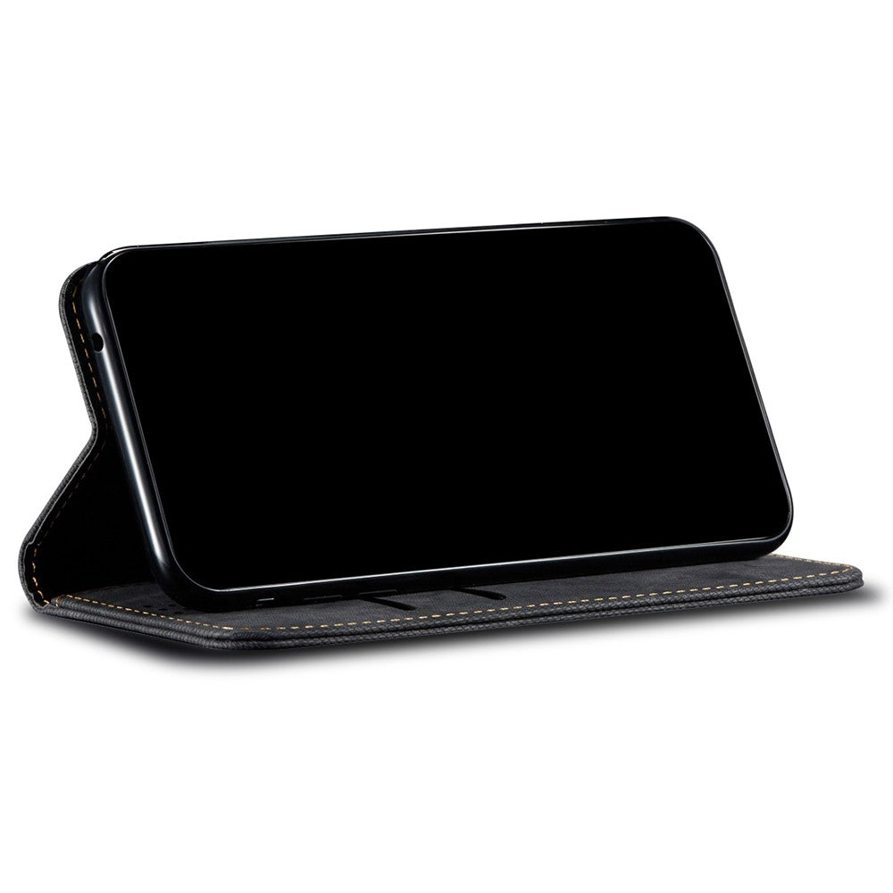 Scratch Resistant Flip Phone Cover Jeans Cloth Texture Leather Wallet Stand Case for Samsung Galaxy M52 5G