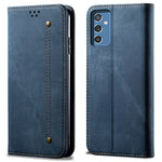 Scratch Resistant Flip Phone Cover Jeans Cloth Texture Leather Wallet Stand Case for Samsung Galaxy M52 5G