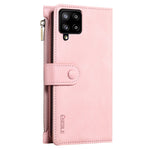 Wallet-telefoncover beskyttende lynlåslomme med rem, kortpladser, multifunktionelt etui, telefoncover med stander til Samsung Galaxy A42 5G