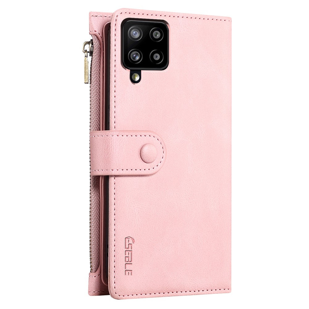 Wallet-telefoncover beskyttende lynlåslomme med rem, kortpladser, multifunktionelt etui, telefoncover med stander til Samsung Galaxy A42 5G