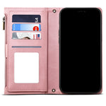 Wallet-telefoncover beskyttende lynlåslomme med rem, kortpladser, multifunktionelt etui, telefoncover med stander til Samsung Galaxy A42 5G