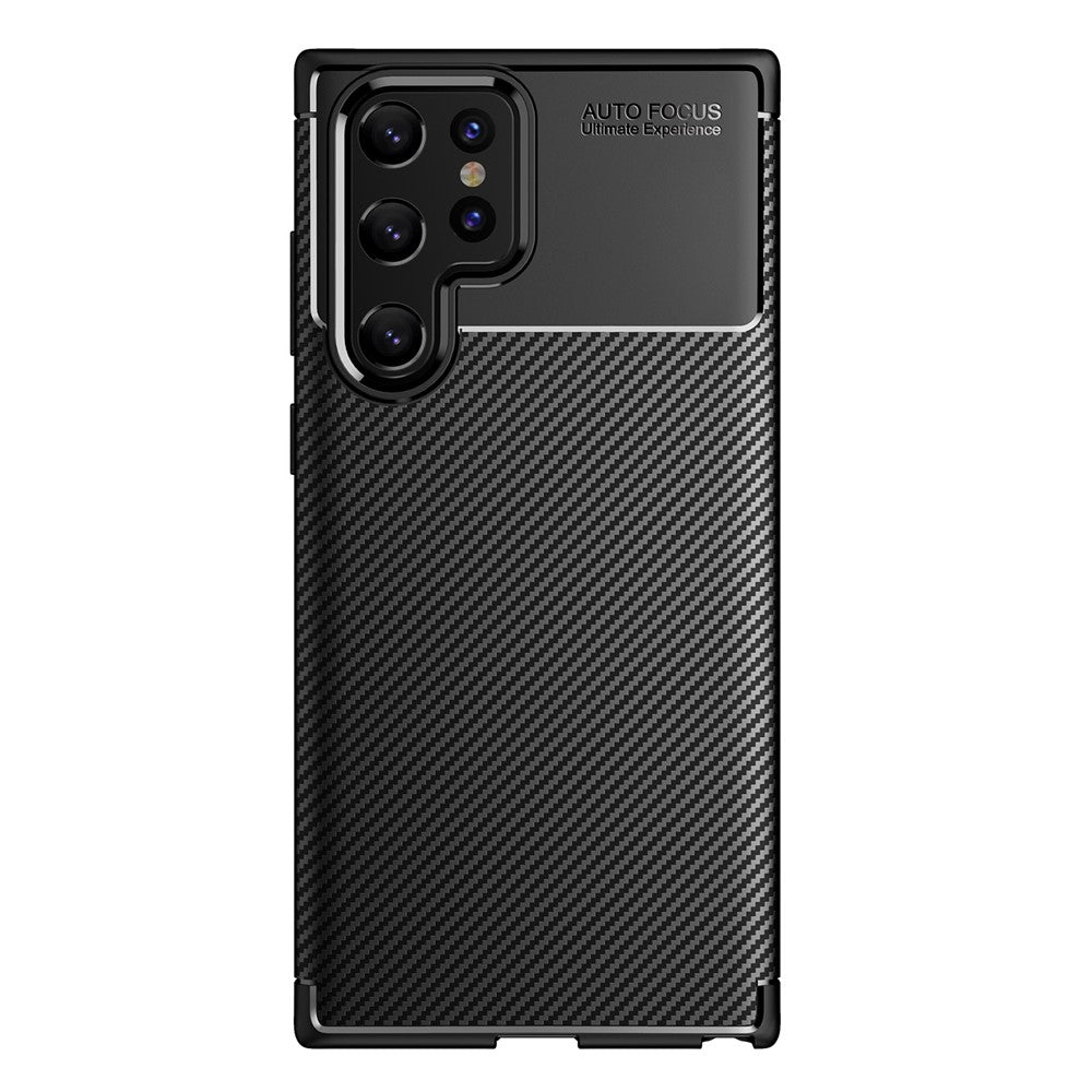Mjukt TPU-smart, elegant och halkfritt bakskal i kolfiber för Samsung Galaxy S22 Ultra