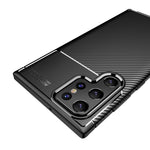 Mjukt TPU-smart, elegant och halkfritt bakskal i kolfiber för Samsung Galaxy S22 Ultra