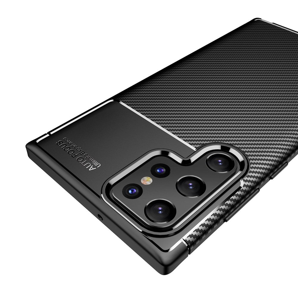 Mjukt TPU-smart, elegant och halkfritt bakskal i kolfiber för Samsung Galaxy S22 Ultra