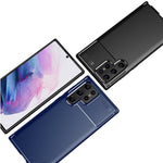 Mjukt TPU-smart, elegant och halkfritt bakskal i kolfiber för Samsung Galaxy S22 Ultra