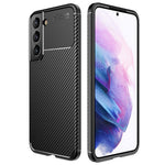 Carbon Fiber Blød TPU Anti-ridse Beskyttende Telefoncover til Samsung Galaxy S22 5G