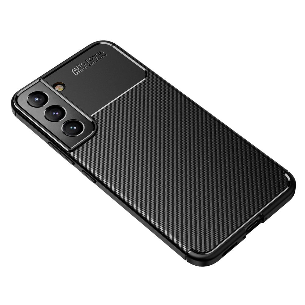 Mjukt TPU-skal i kolfiber som är repfritt och skyddande för mobilen till Samsung Galaxy S22 5G
