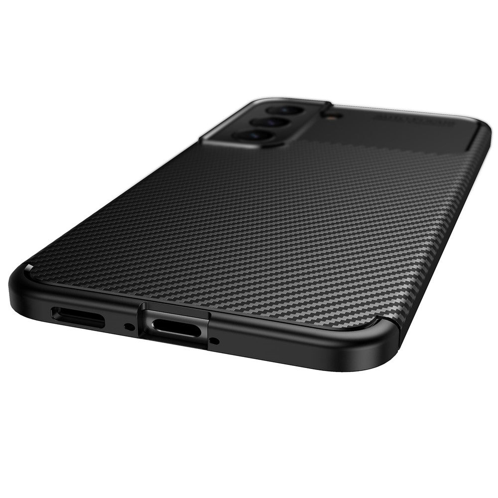 Mjukt TPU-skal i kolfiber som är repfritt och skyddande för mobilen till Samsung Galaxy S22 5G