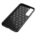 Carbon Fiber Blød TPU Anti-ridse Beskyttende Telefoncover til Samsung Galaxy S22 5G