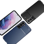 Carbon Fiber Blød TPU Anti-ridse Beskyttende Telefoncover til Samsung Galaxy S22 5G