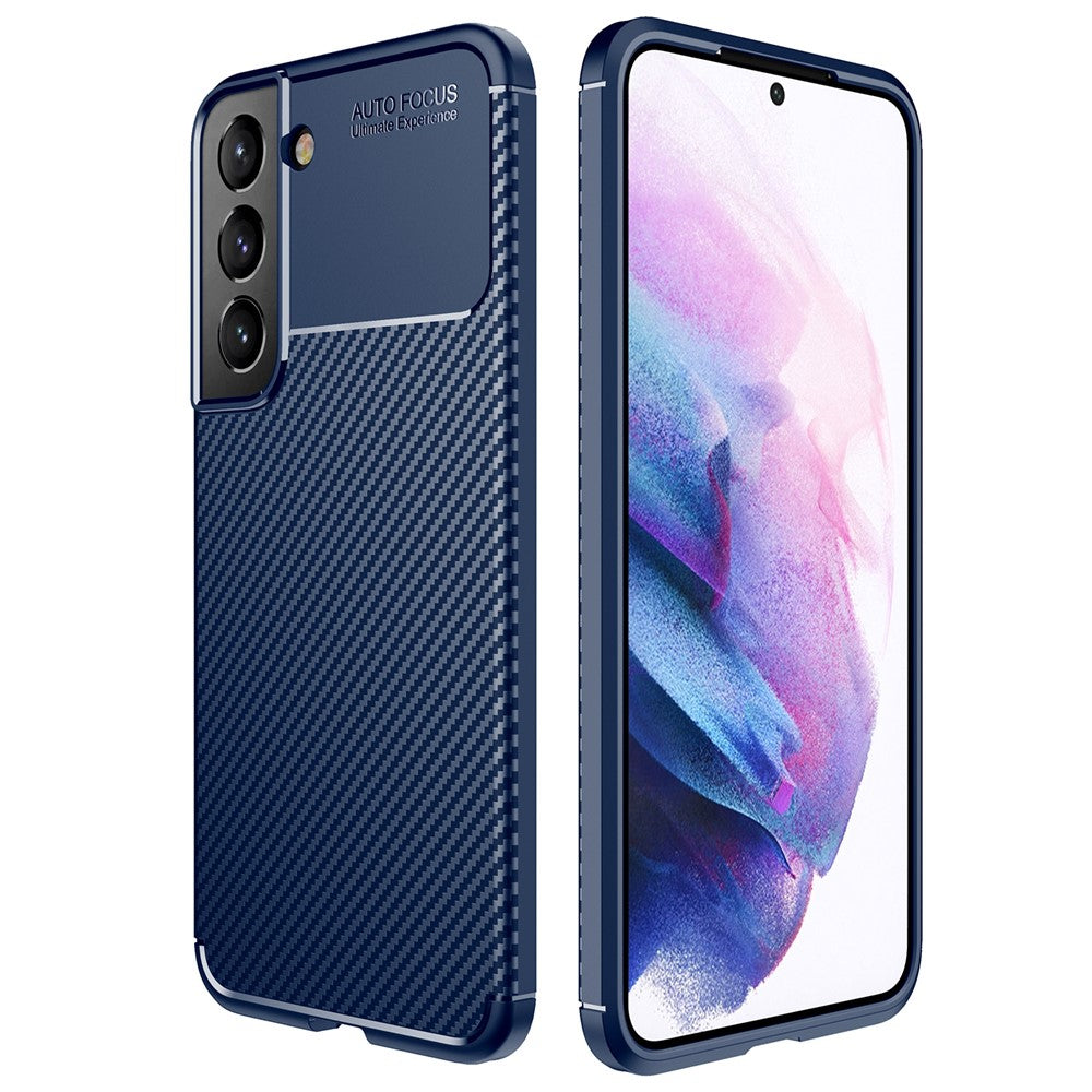 Mjukt TPU-skal i kolfiber som är repfritt och skyddande för mobilen till Samsung Galaxy S22 5G
