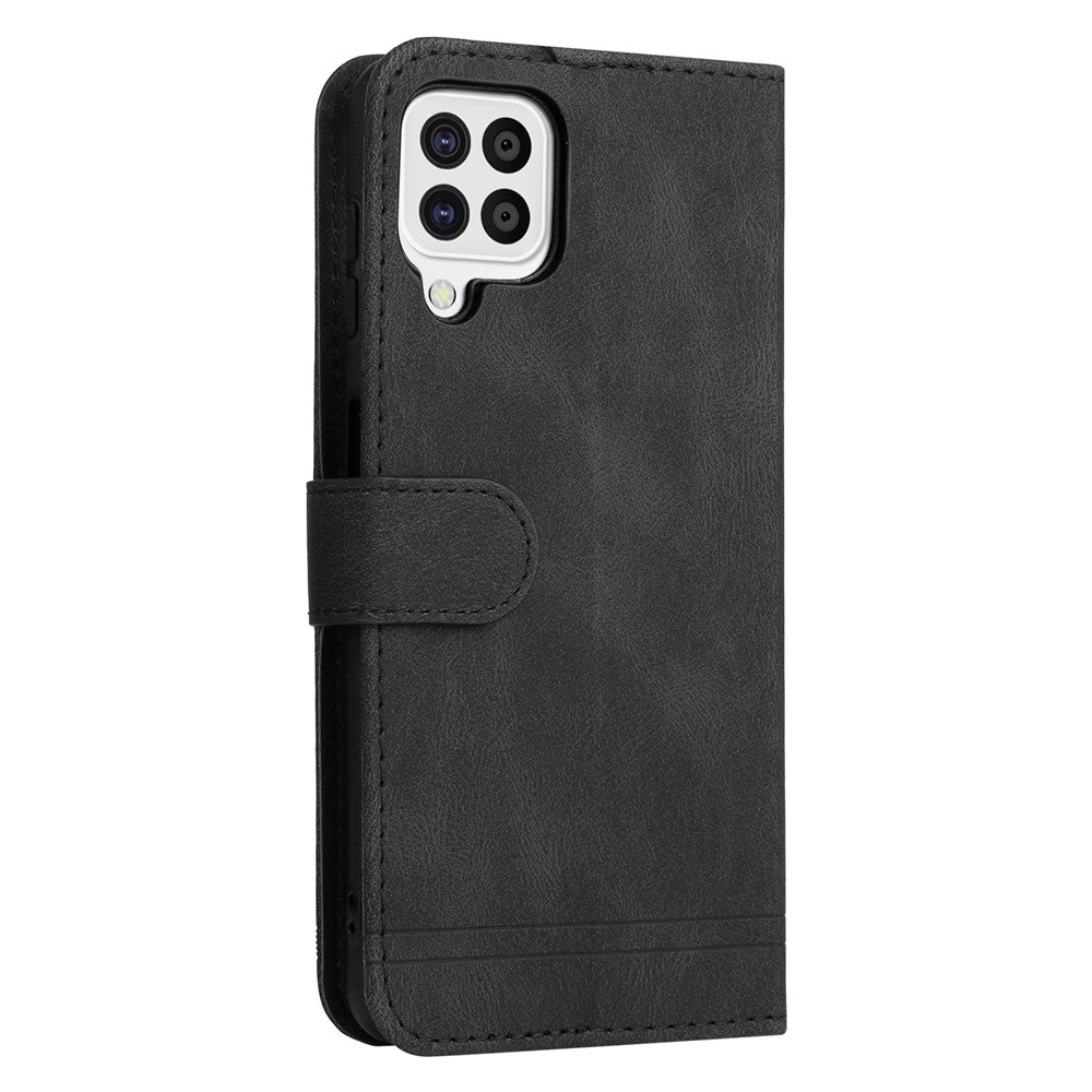 Til Samsung Galaxy A22 4G (EU) / M22 Pung-lædercover med stativ og rem
