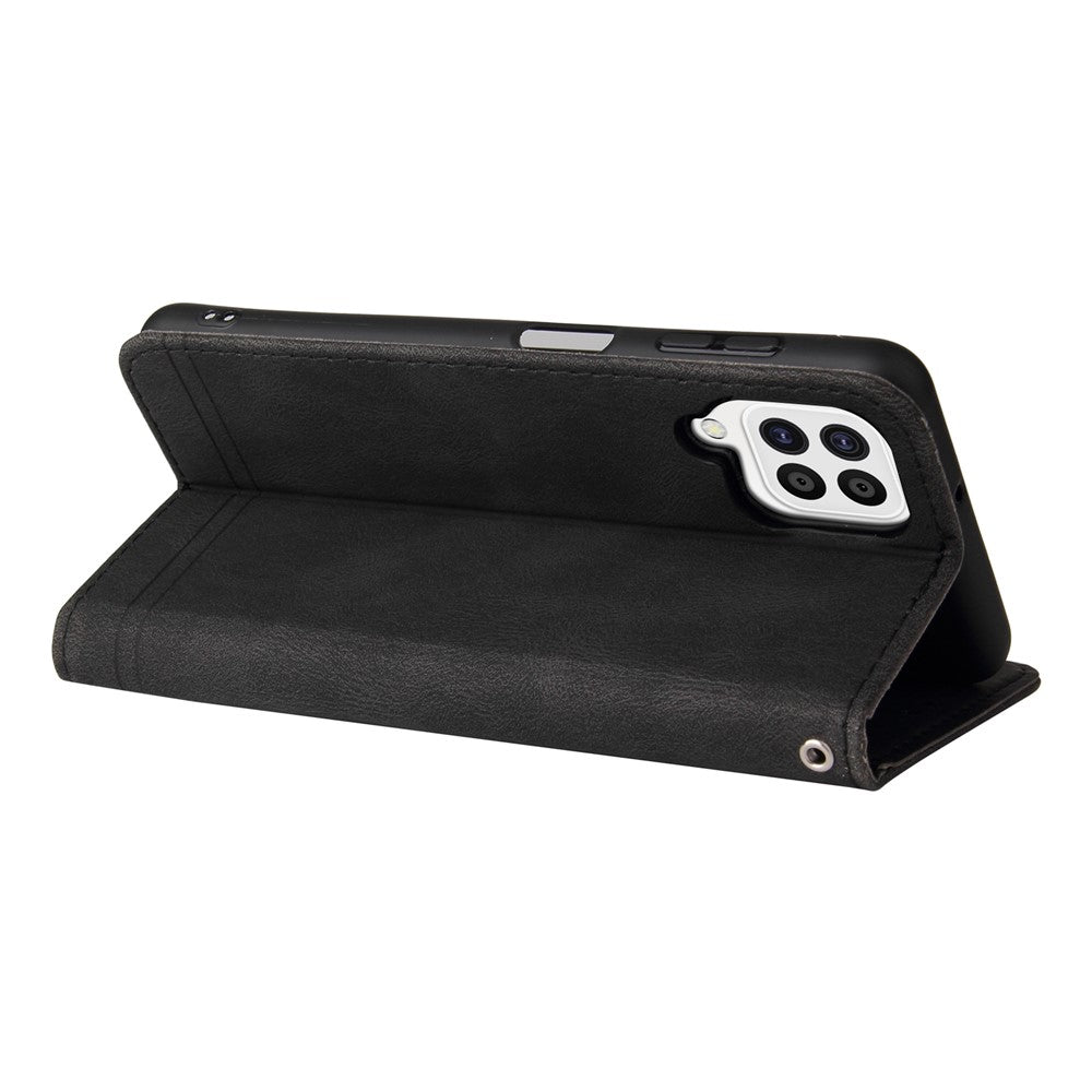 Til Samsung Galaxy A22 4G (EU) / M22 Pung-lædercover med stativ og rem
