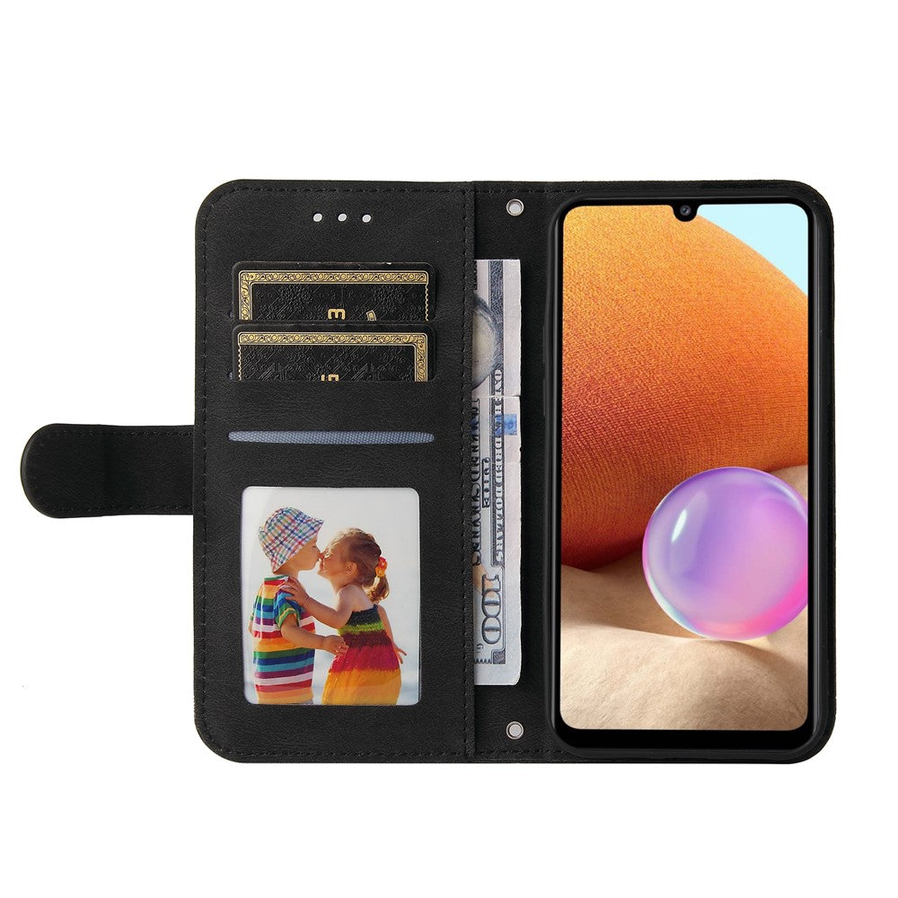 For Samsung Galaxy A32 4G (EU) Leather Wallet Cases Skin Touch Phone Cover Stand with Strap