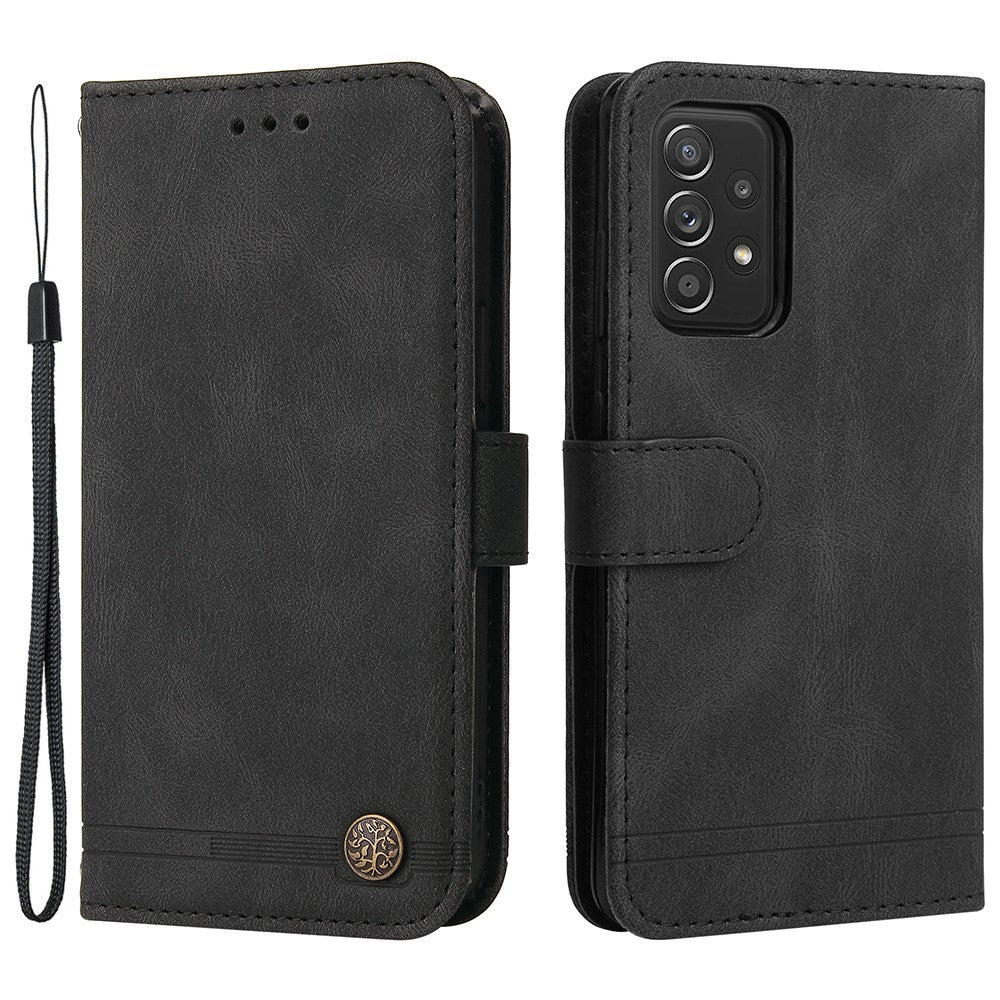 For Samsung Galaxy A52 5G / 4G / A12 Leather Wallet Cases Skin Touch Phone Cover Stand with Strap