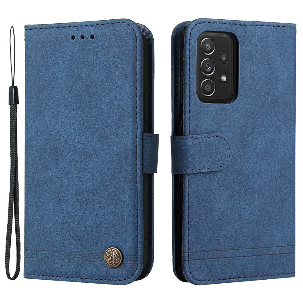 For Samsung Galaxy A52 5G / 4G / A12 Leather Wallet Cases Skin Touch Phone Cover Stand with Strap