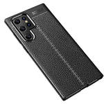 Litchi Texture Flexible TPU Mobile Phone Protector Back Case for Samsung Galaxy S22 Ultra 5G