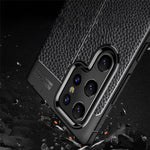 Litchi Texture Flexible TPU Mobile Phone Protector Back Case for Samsung Galaxy S22 Ultra 5G
