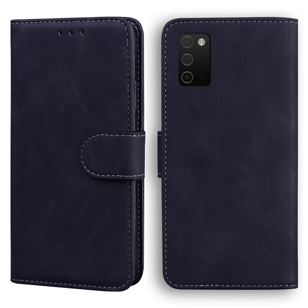 Stødsikkert beskyttende telefoncover i kvalitetslæder med stander og pung til Samsung Galaxy A03s (164,2 mm)