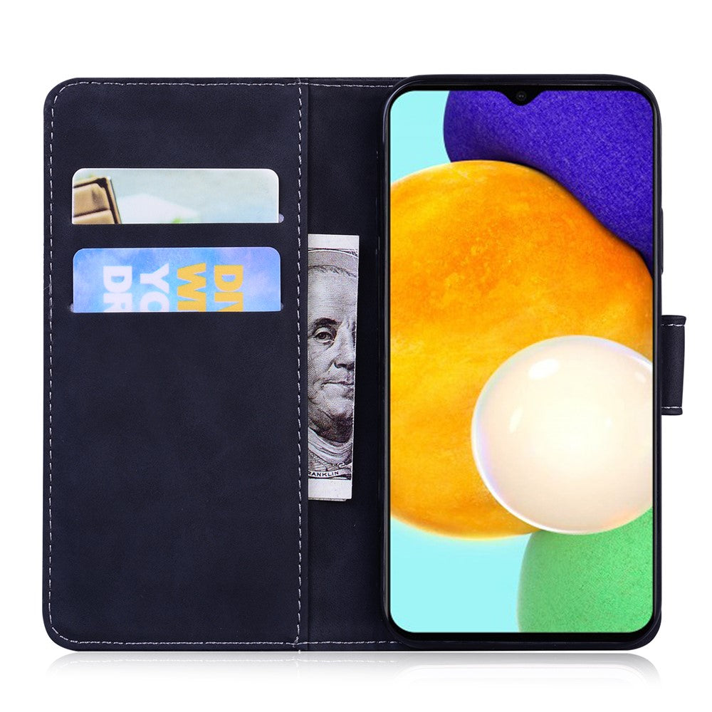 Stødsikkert beskyttende telefoncover i kvalitetslæder med stander og pung til Samsung Galaxy A03s (164,2 mm)