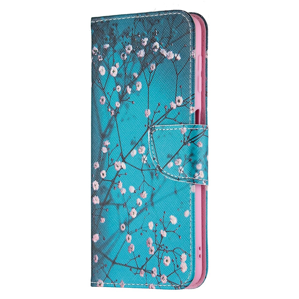 Pungcover med mønsterprint i PU-læder til Samsung Galaxy A22 4G (EU-version)