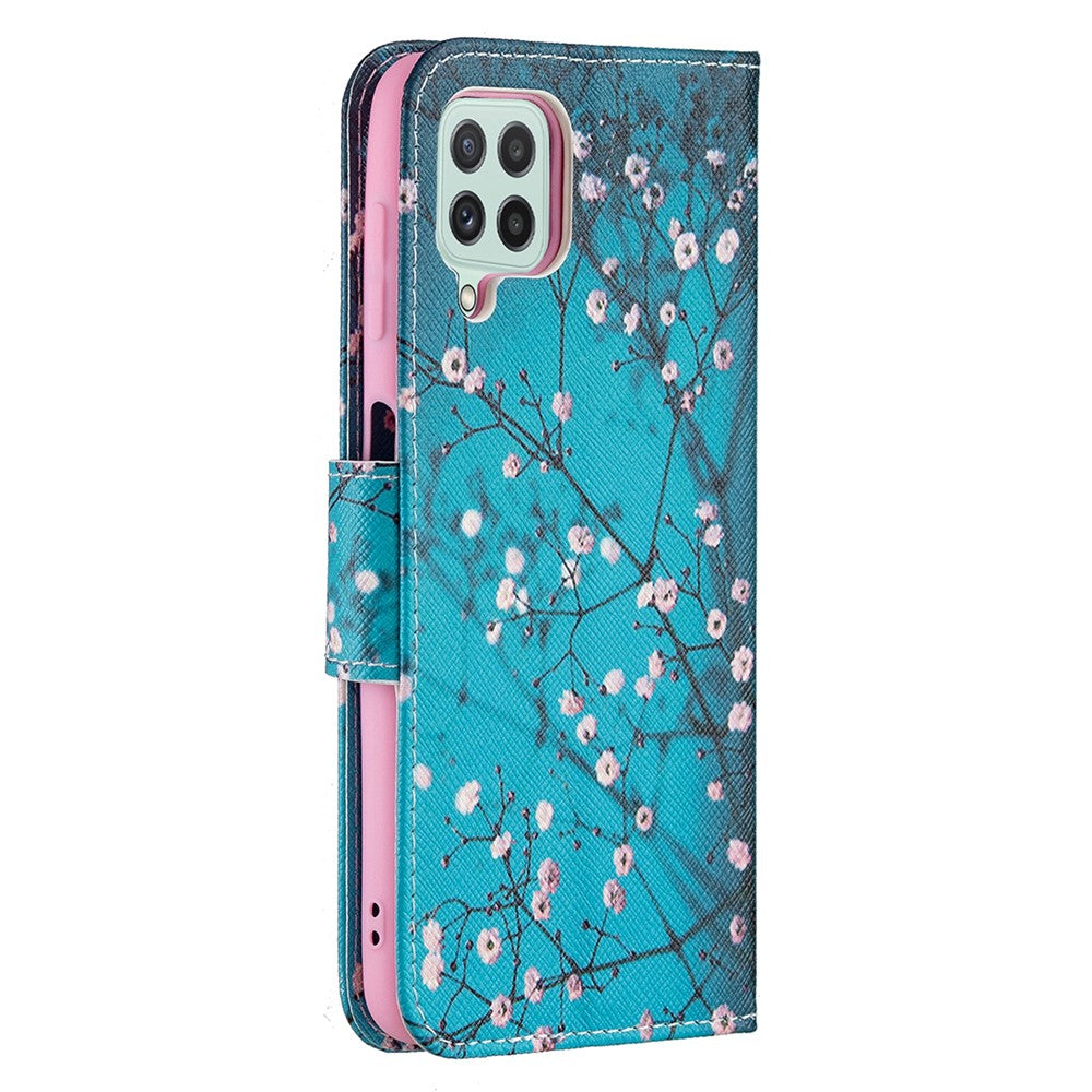 Pungcover med mønsterprint i PU-læder til Samsung Galaxy A22 4G (EU-version)
