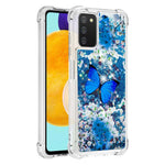 Pattern Printing Sparkling Floating Liquid Quicksand Clear Thin Soft TPU Shockproof Phone Case for Samsung Galaxy A03s (164.2mm)