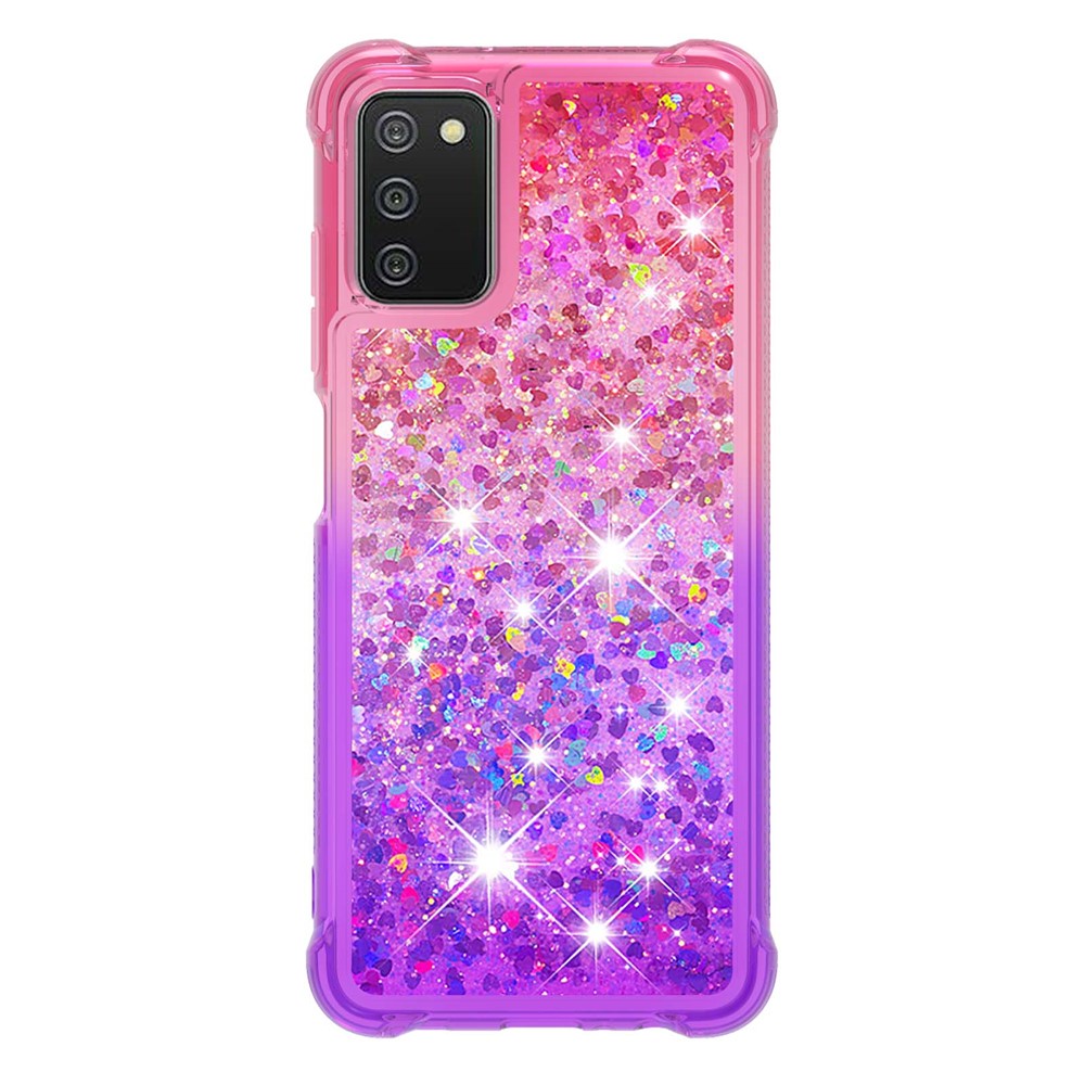 Gradient Quicksand Series Flydende Glitrende Blødt TPU Telefoncover til Samsung Galaxy A03s (164.2mm)