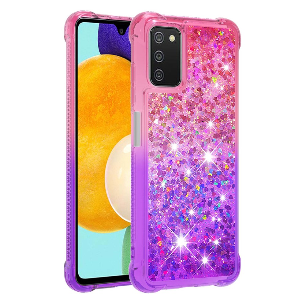 Gradient Quicksand Series Flydende Glitrende Blødt TPU Telefoncover til Samsung Galaxy A03s (164.2mm)
