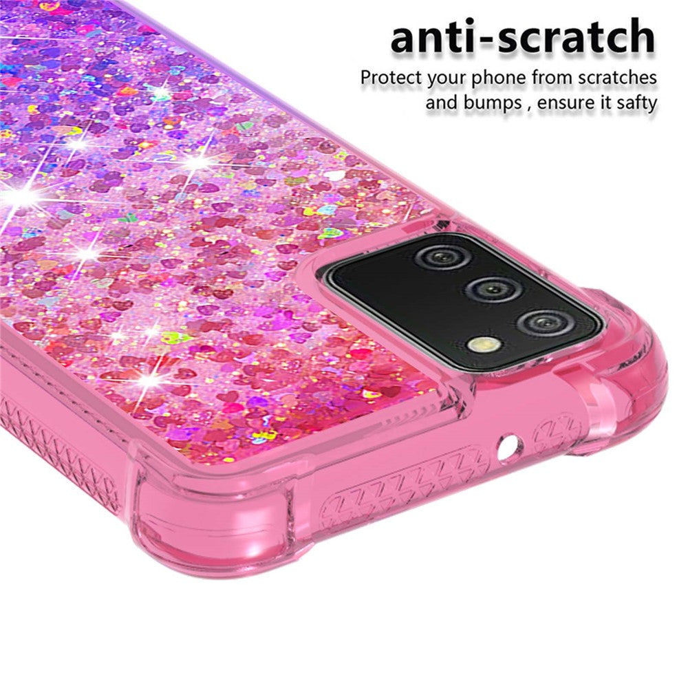 Gradient Quicksand Series Flydende Glitrende Blødt TPU Telefoncover til Samsung Galaxy A03s (164.2mm)