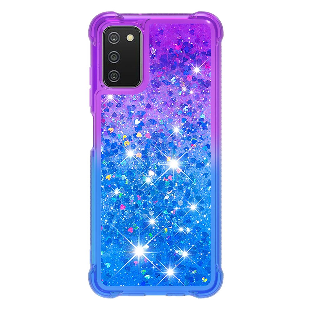 Gradient Quicksand Series Flydende Glitrende Blødt TPU Telefoncover til Samsung Galaxy A03s (164.2mm)