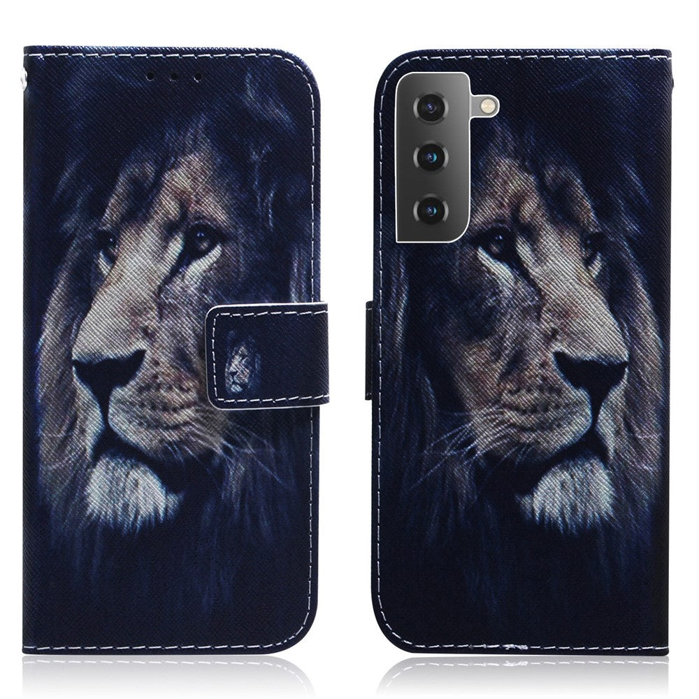 Pattern Printing Design Stand Flip Magnetic Clasp PU Wallet Phone Case for Samsung Galaxy S22 5G