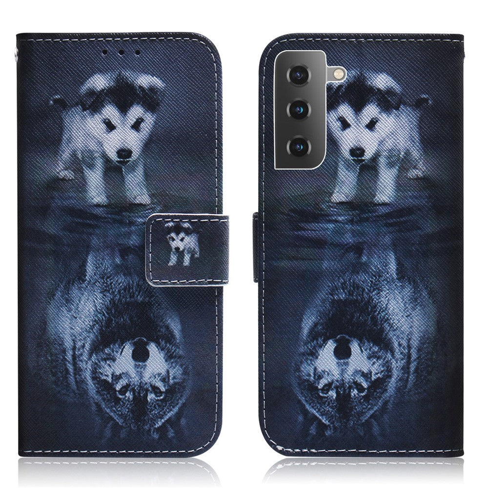 Pattern Printing Design Stand Flip Magnetic Clasp PU Wallet Phone Case for Samsung Galaxy S22 5G