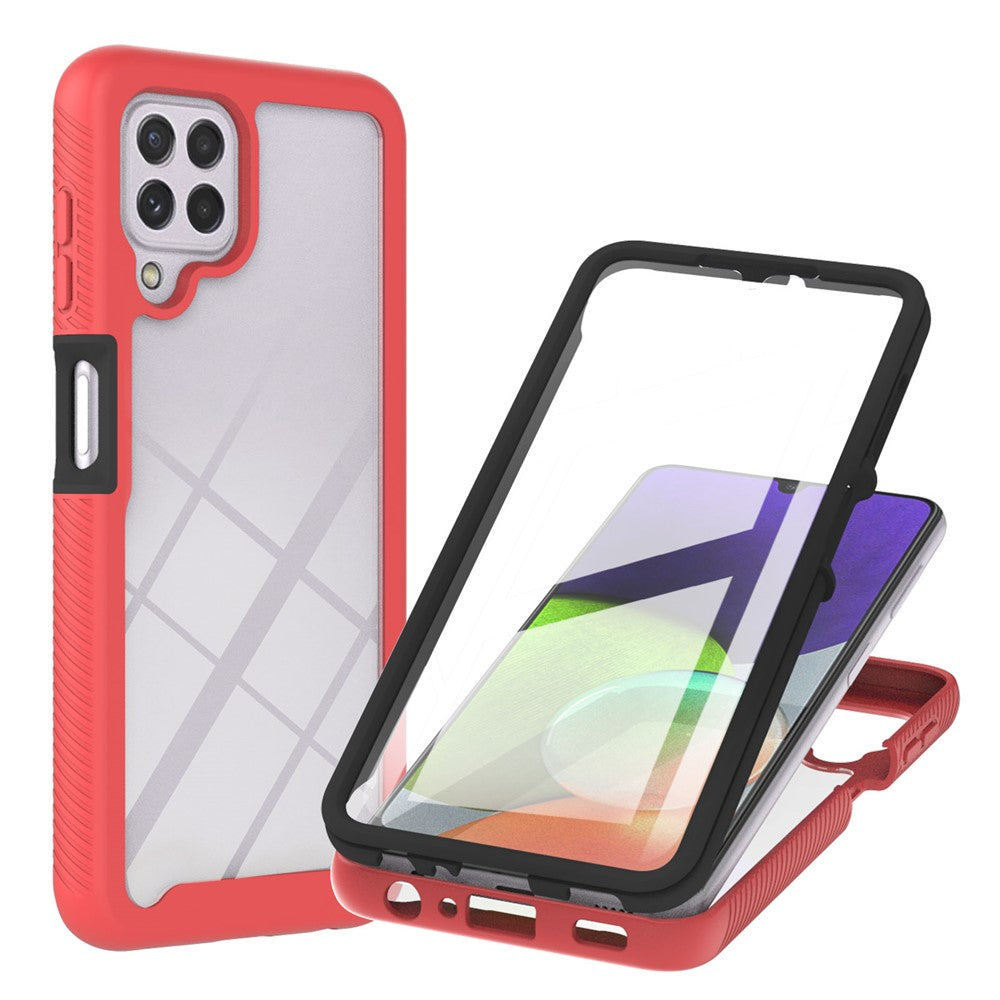 PC + TPU hybridcover med fuld dækning og PET-skærmbeskytter til Samsung Galaxy A22 4G (EU-version)