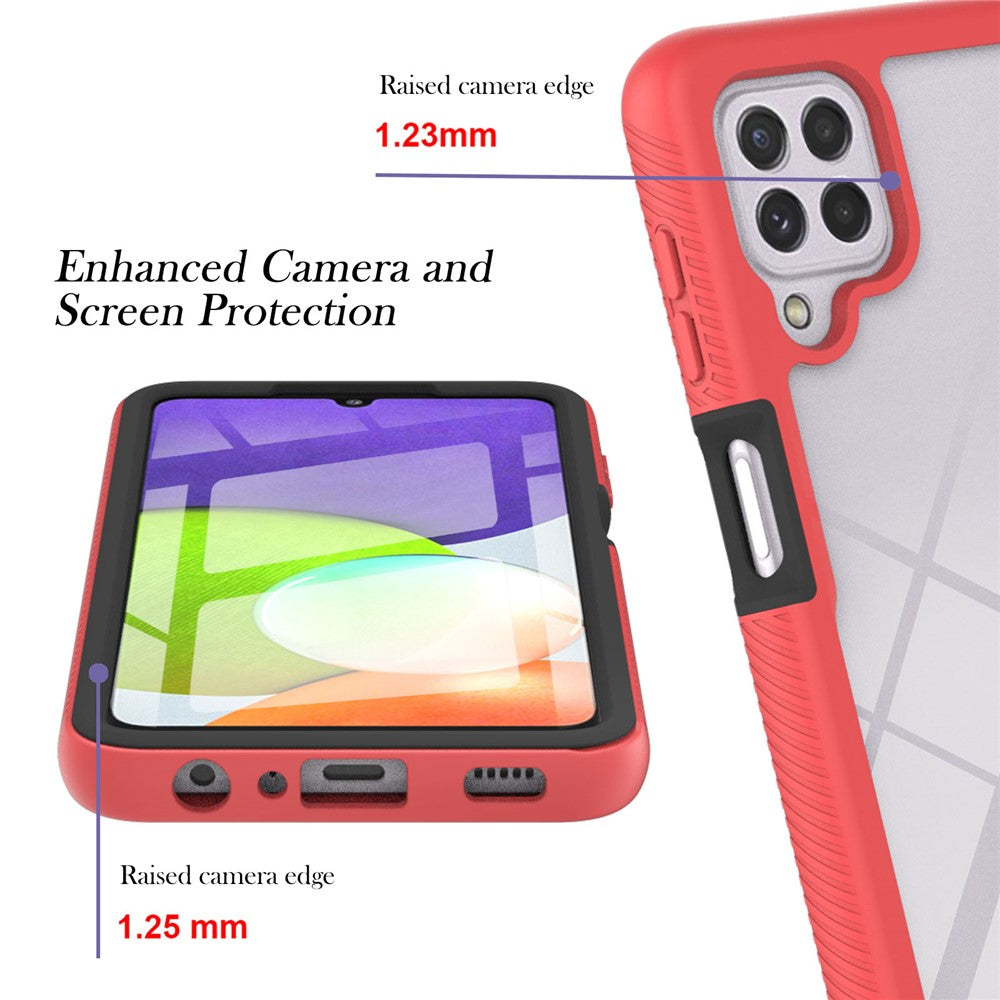 PC + TPU hybridcover med fuld dækning og PET-skærmbeskytter til Samsung Galaxy A22 4G (EU-version)