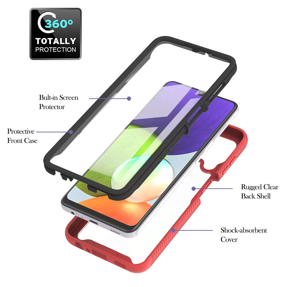 PC + TPU hybridcover med fuld dækning og PET-skærmbeskytter til Samsung Galaxy A22 4G (EU-version)