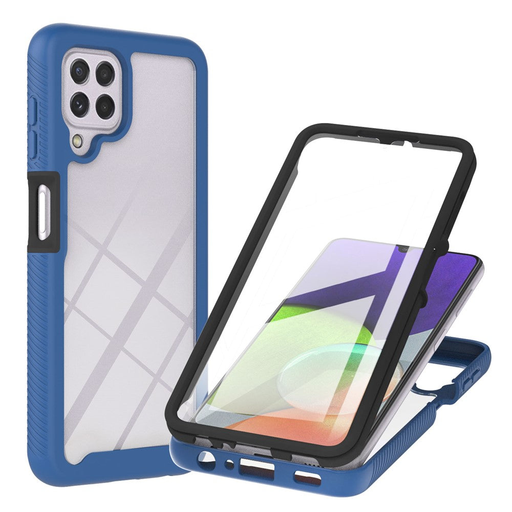 PC + TPU hybridcover med fuld dækning og PET-skærmbeskytter til Samsung Galaxy A22 4G (EU-version)